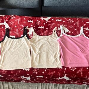Set of Three Tank Tops - Black, Cream, and Pink NEVER WORN!